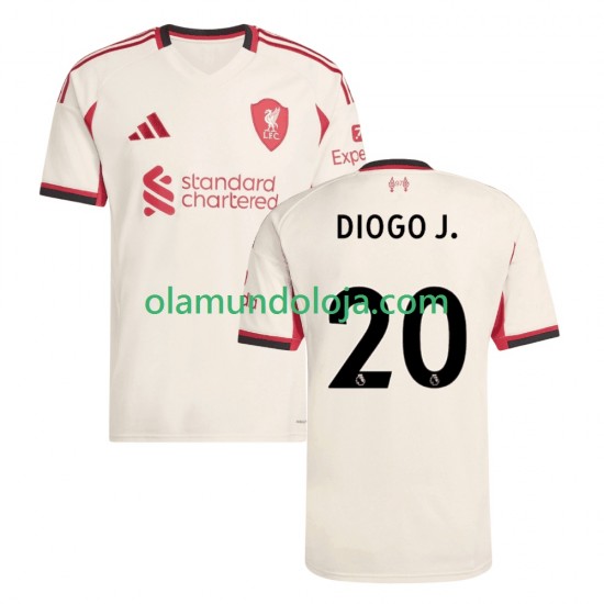 Camisola Liverpool Diogo Jota 20 Homem Equipamento Segundo 2025-2026 Manga Curta